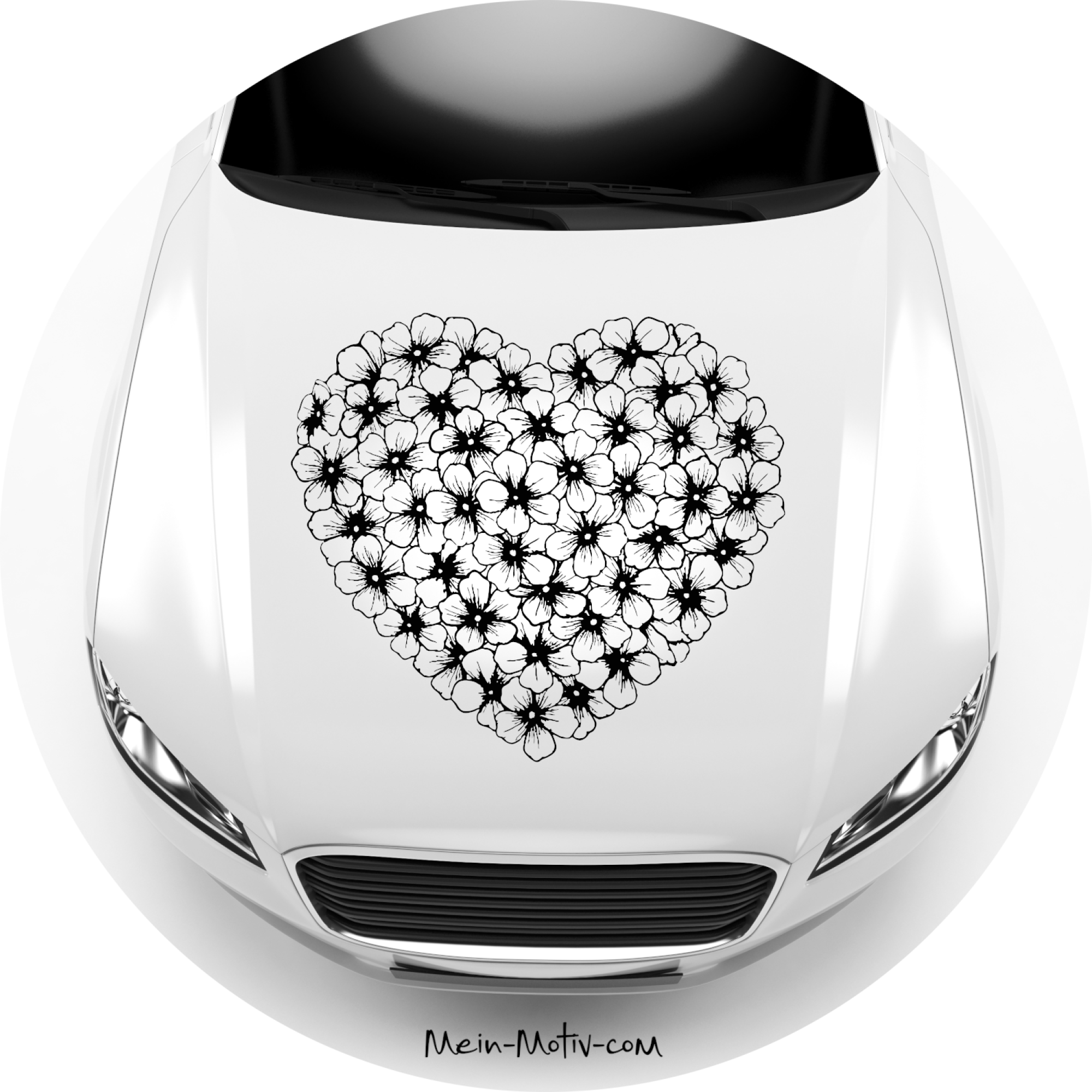 Aufkleber 46208 Herz Blumen